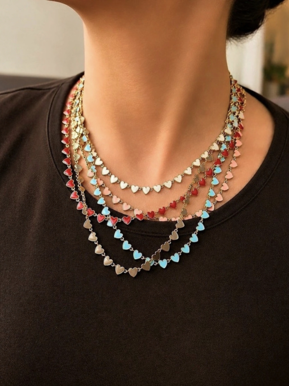 Kendra Scott Haven Heart Gold Strand Necklace in Multi Mix Multi Mix Gold & Pink